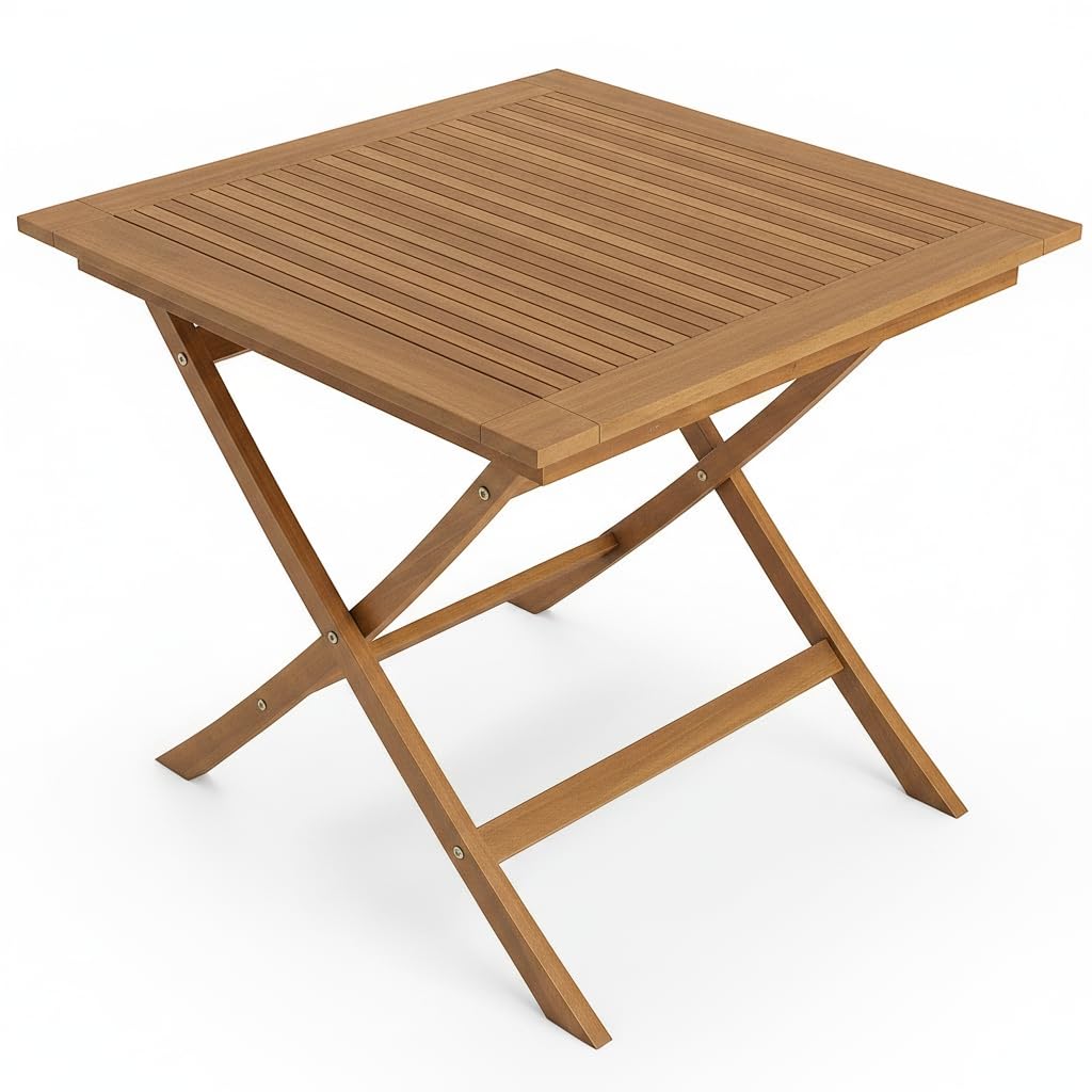 Tangkula 32-Inch Solid Teak Wood Folding Outdoor Table